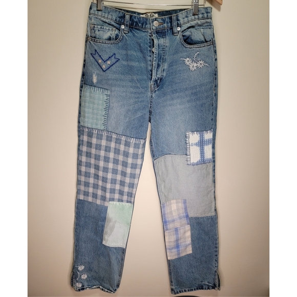 FREE PEOPLE × We The Free Steinbeck Patched Straight Leg Jeans - Picture 4 of 7